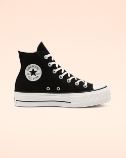 Converse Chuck Taylor All Star Canvas Női Platform Fekete/Fehér | KJXOPMV-HU